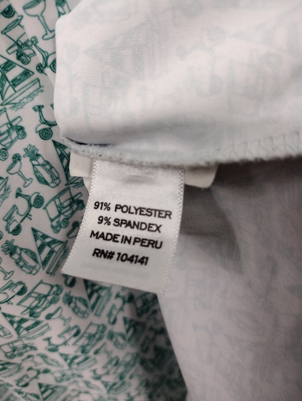 Walter Hagen Novelty Print Polo Shirt Mens S Green Golf Casual Retro 90s Y2K - Picture 9 of 9
